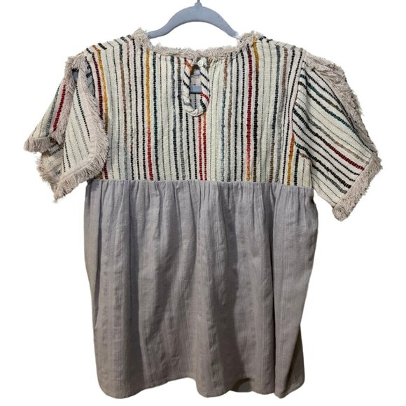 Altar'd State Womens Woven Boho Striped Blouse Top Size Large - Picture 4 of 6